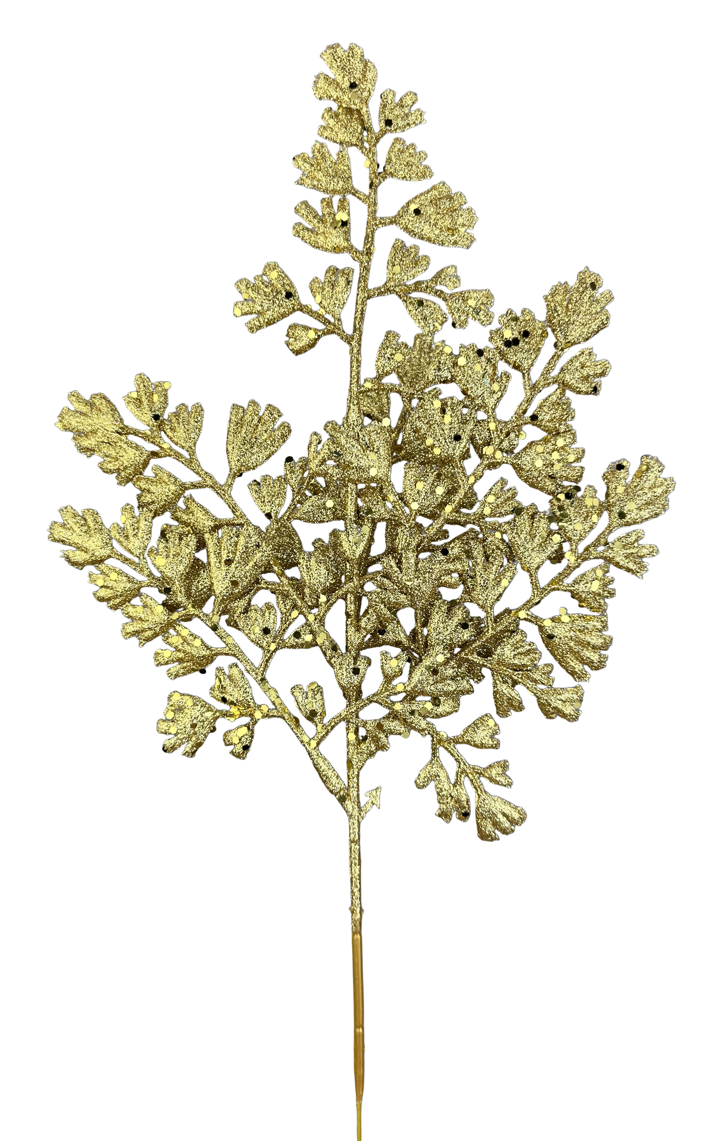 14 Inch Glitter Leaves Pick - Gold