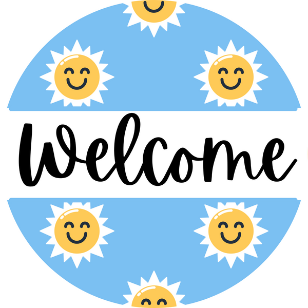 Welcome Metal Sign Sun: Made In USA