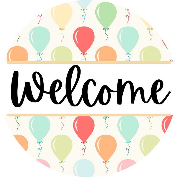 Welcome Metal Sign Balloons: Made In USA