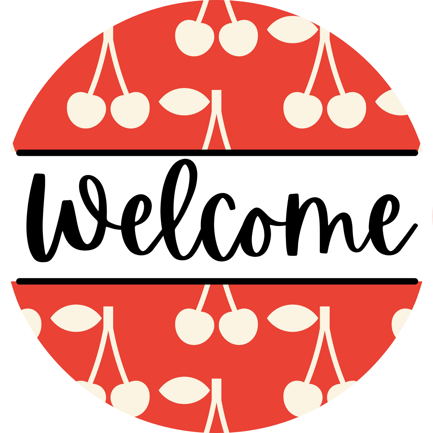 Welcome Cherry Metal / Vinyl Sign - Made in USA