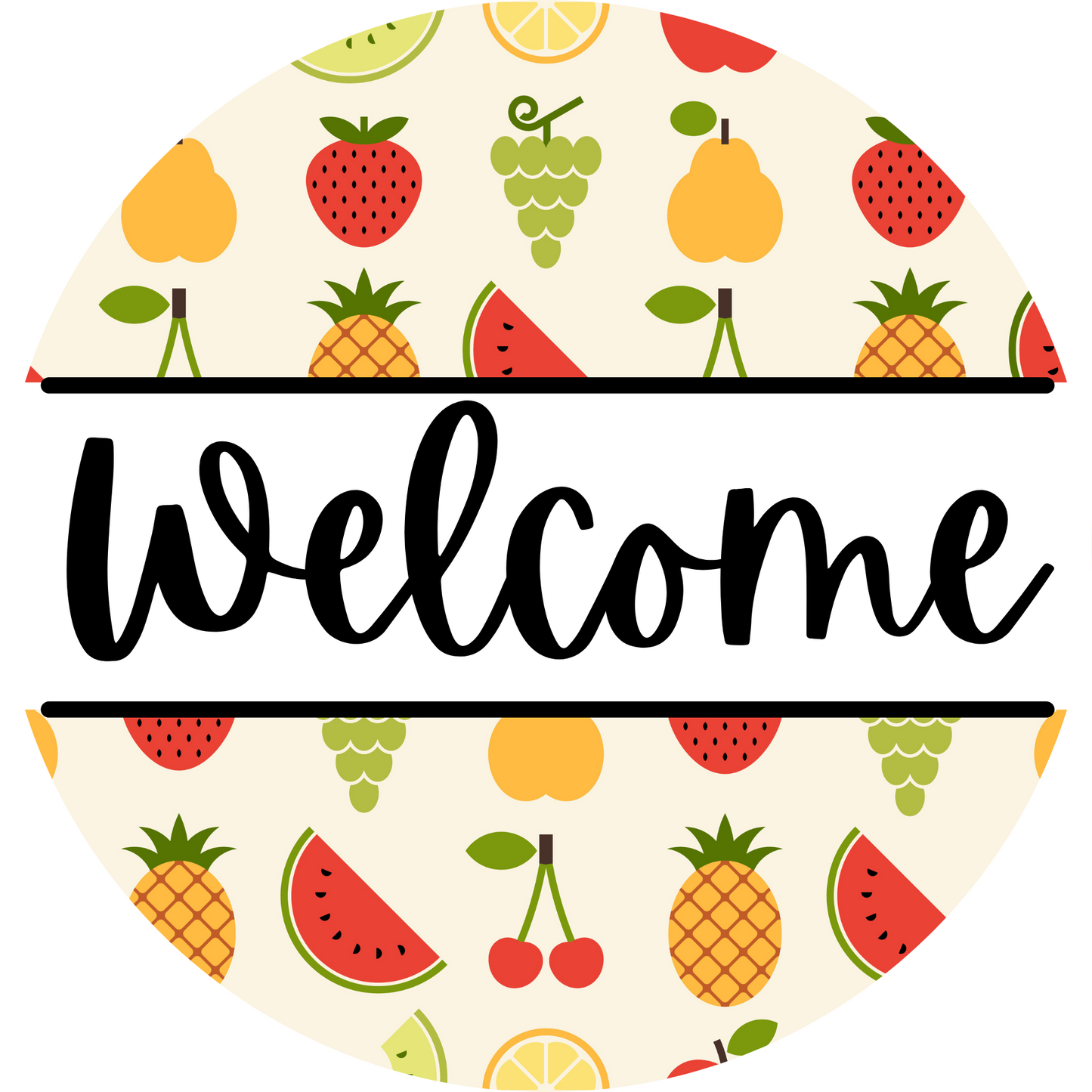 Welcome Fruits Metal / Vinyl Sign - Made in USA