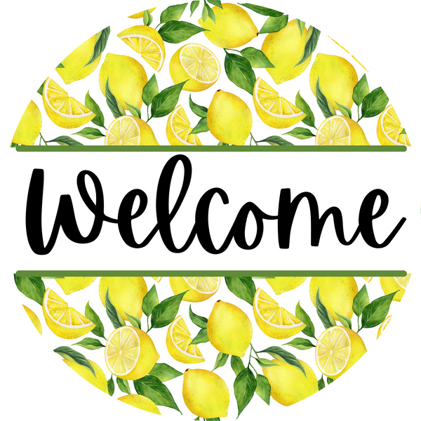 Welcome Metal Sign Lemon: Made In USA