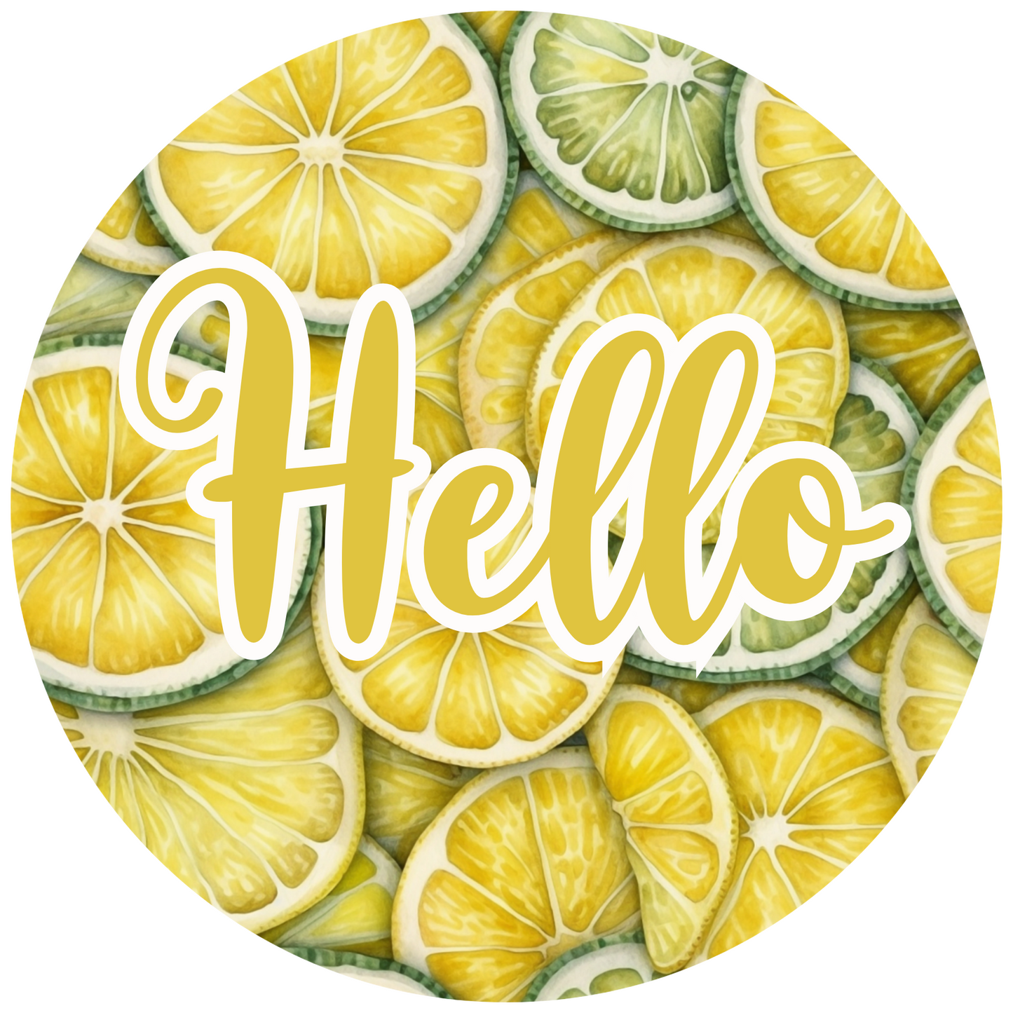 Hello Lemon Metal / Vinyl Sign - Made in USA