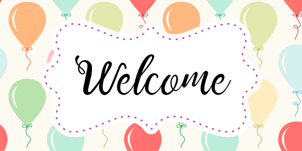 12 x 6 Inch Welcome Metal Sign Balloons: Made In USA