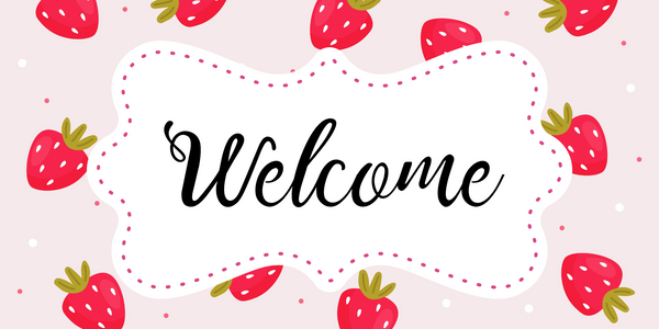 12 x 6 Inch Welcome Metal Sign Strawberry: Made In USA