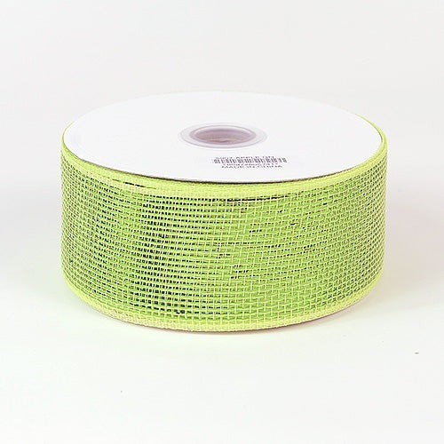 Apple - Metallic Deco Mesh Ribbons - ( 2.5 Inch x 25 Yards ) BBCrafts.com
