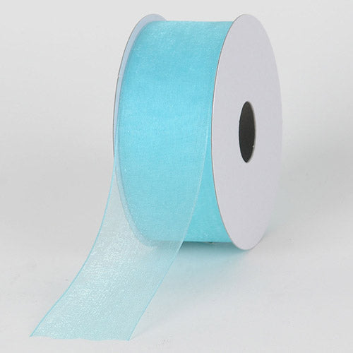 Aqua - Sheer Organza Ribbon - ( W: 3/8 Inch | L: 25 Yards ) BBCrafts.com