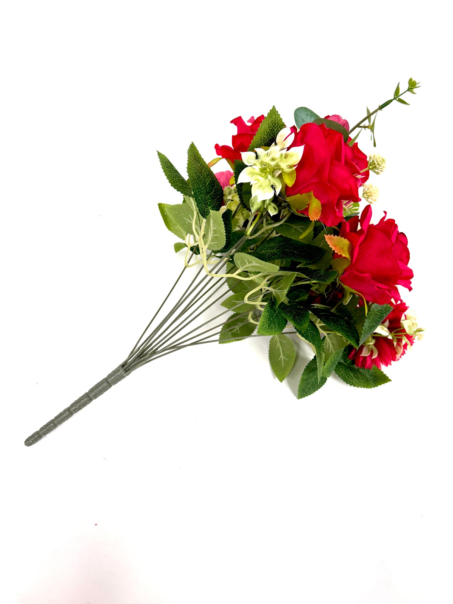 17.5 Inch Red Rose Mum Bush X 11