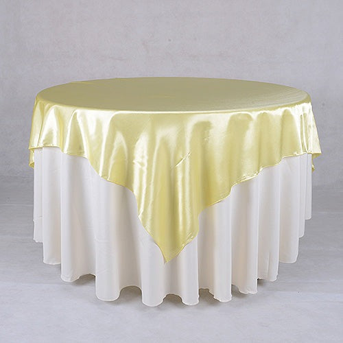 Baby Maize - 60 x 60 Satin Table Overlays - ( 60 x 60 Inch ) BBCrafts.com