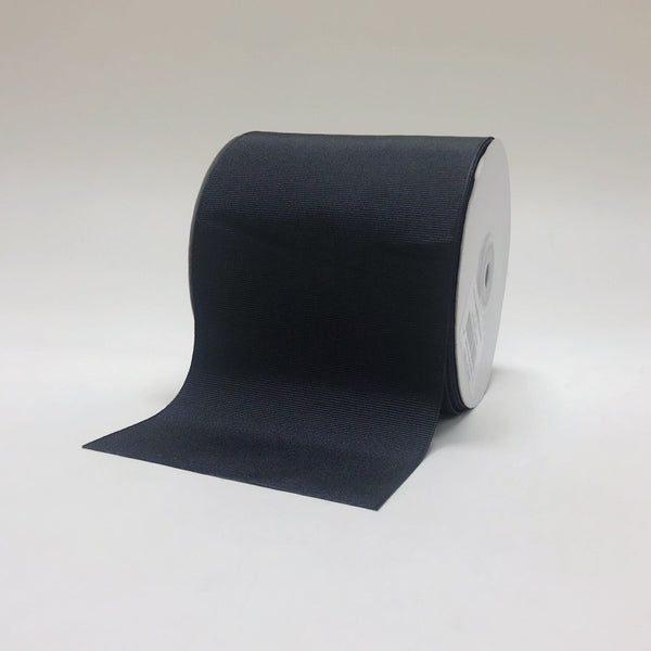 Black - Grosgrain Ribbon Solid Color - ( W: 4 Inch | L: 25 Yards ) BBCrafts.com