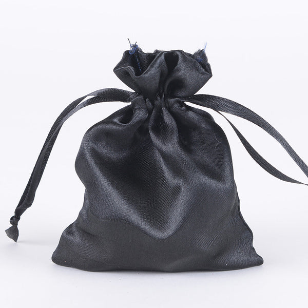 Black - Satin Bags - ( 3x4 Inch - 10 Bags ) BBCrafts.com