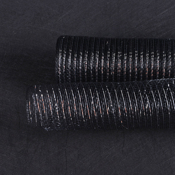 Black Silver Line - Deco Mesh Wrap Metallic Stripes - ( 21 Inch x 10 Yards ) BBCrafts.com