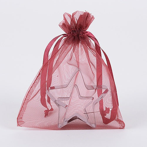 Burgundy  - Organza Bags - ( 4 x 5 Inch - 10 Bags ) BBCrafts.com