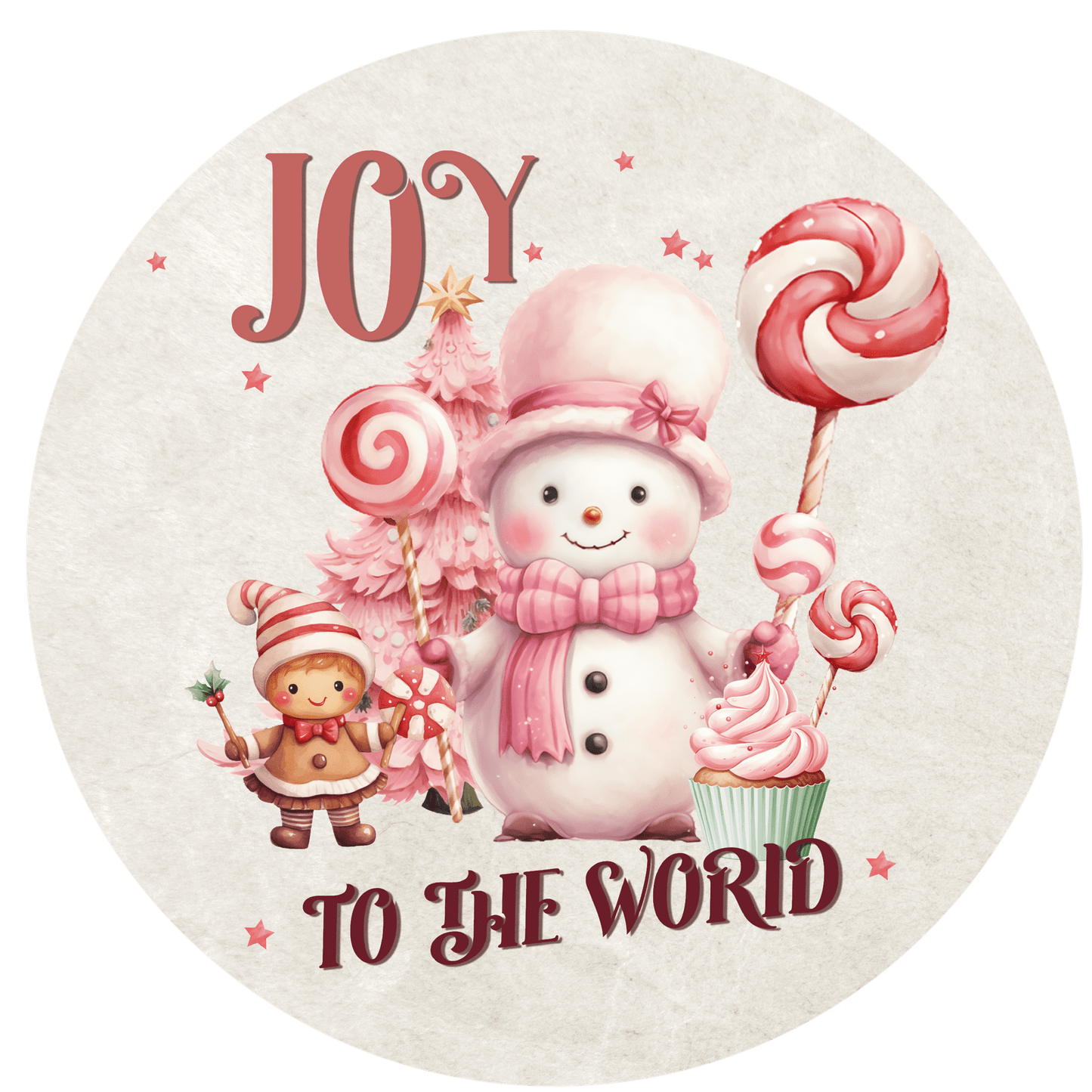 Christmas Snowman Joy To The World Metal / Vinyl Sign - Made in USA