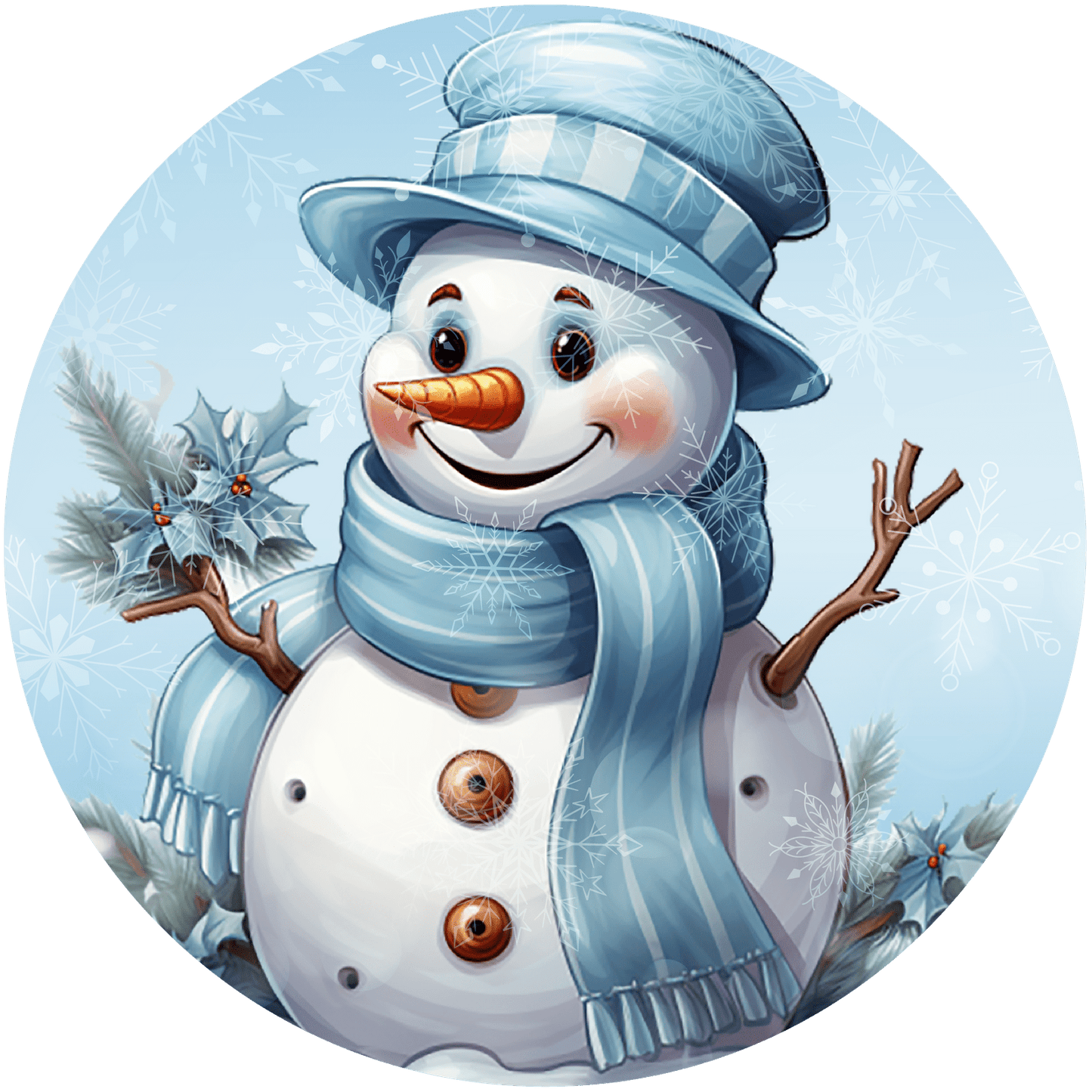 Christmas Joyful Snowman Metal / Vinyl Sign - Made in USA