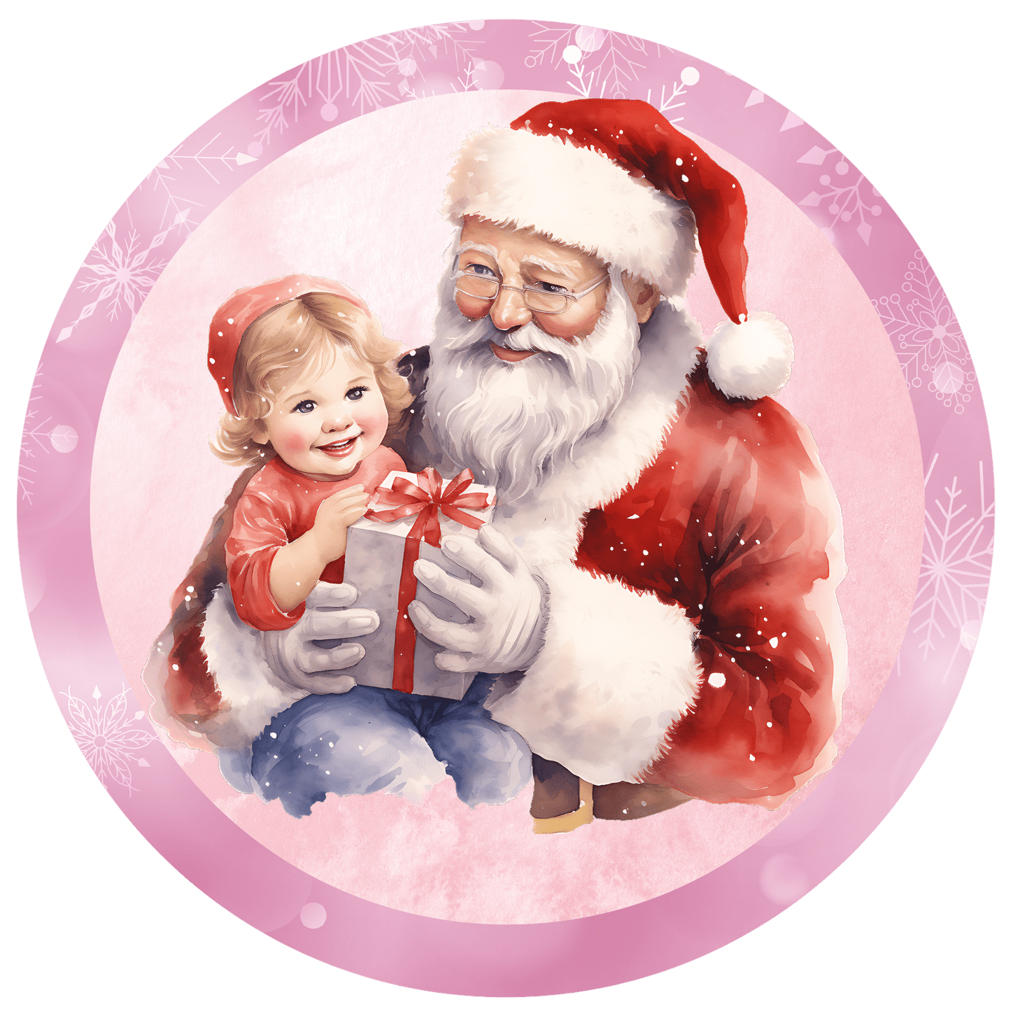 Christmas Santa with Baby Metal / Vinyl Sign - Made in USA
