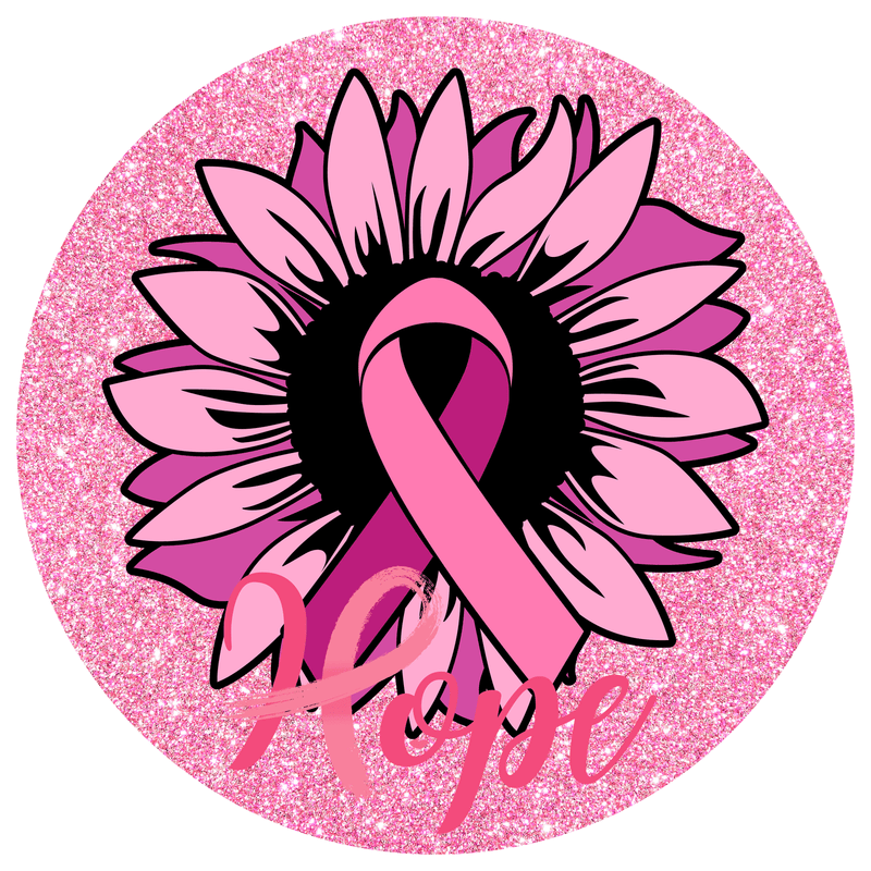 Cancer Awareness Metal Sign: HOPE - Wreath Accent - Made In USA BBCrafts.com