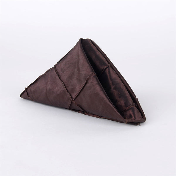 Chocolate Brown - 17 x 17 Pintuck Satin Napkins - Pack of 5 BBCrafts.com