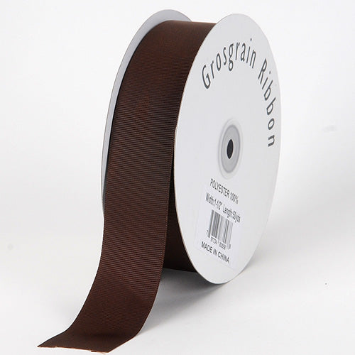 Chocolate - Grosgrain Ribbon Solid Color - ( W: 1 - 1/2 Inch | L: 50 Yards ) BBCrafts.com