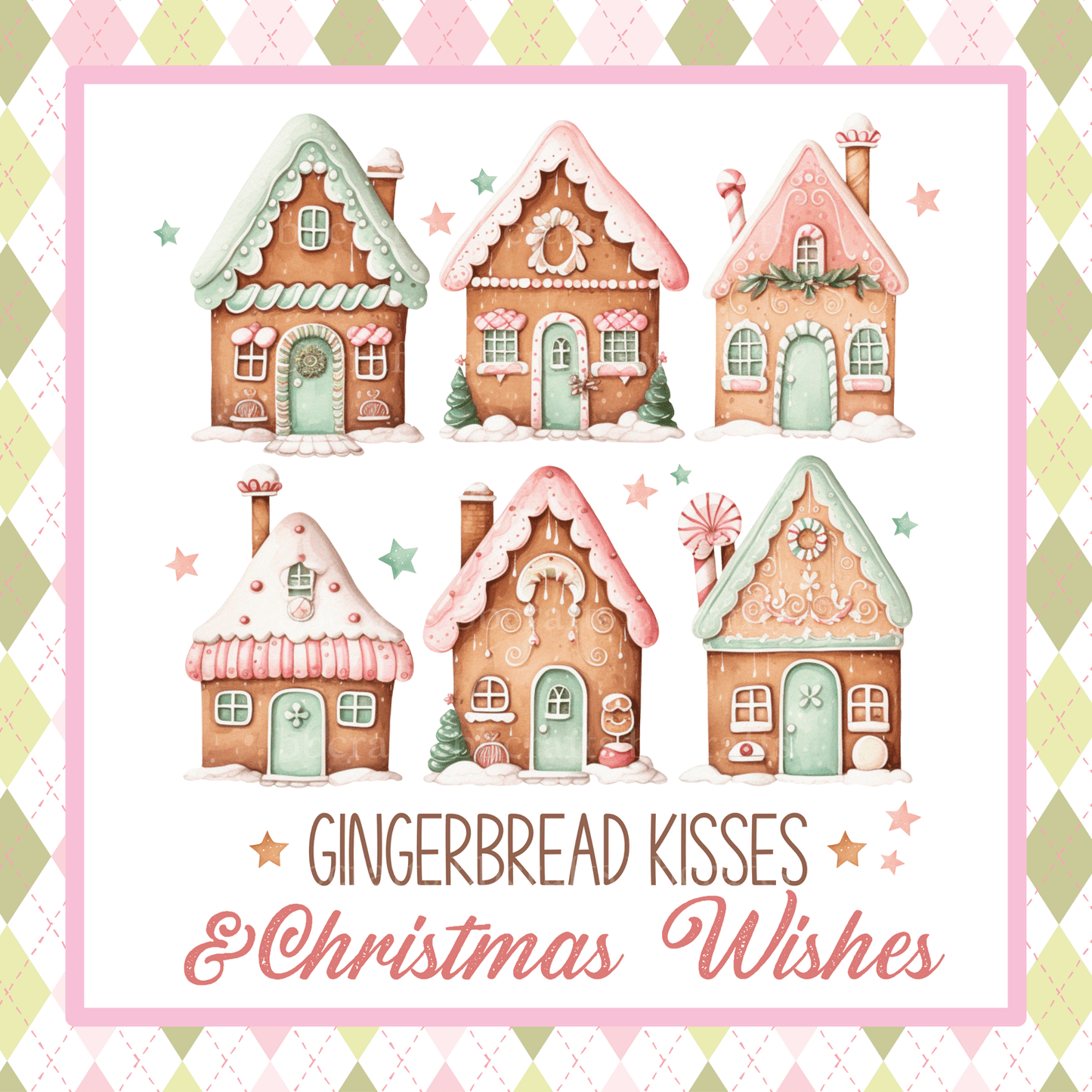 Christmas Gingerbread Kisses Metal Sign - Made in USA