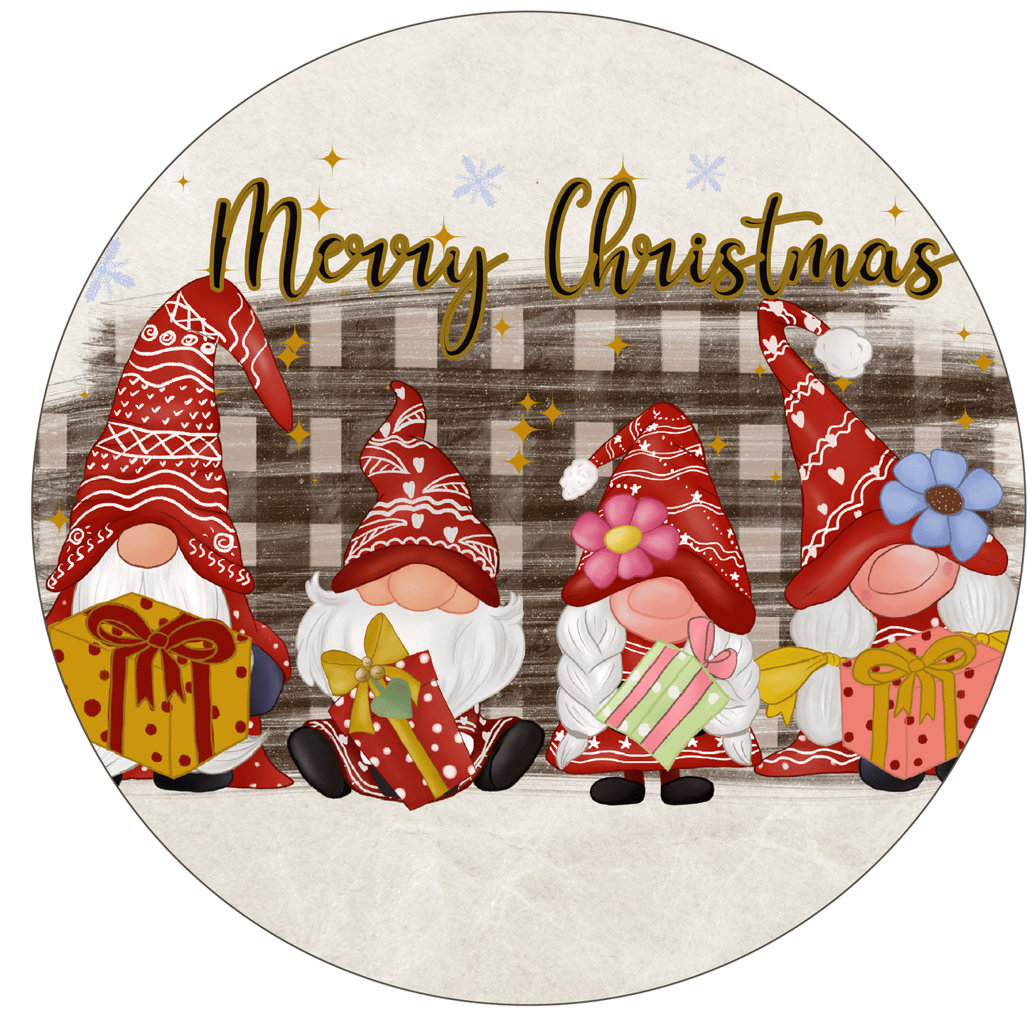 Christmas Gnome Merry Christmas Metal / Vinyl Sign - Made in USA