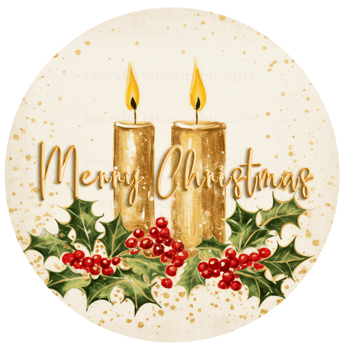 Christmas Golden Christmas Candles Metal / Vinyl Sign - Made in USA