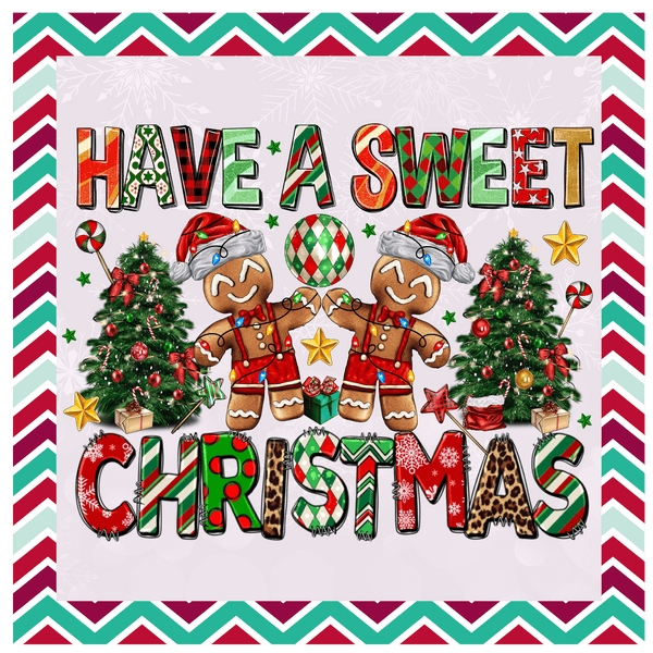 Christmas Metal Sign: HAVE A SWEET CHRISTMAS - Wreath Accent - Made In USA BBCrafts.com