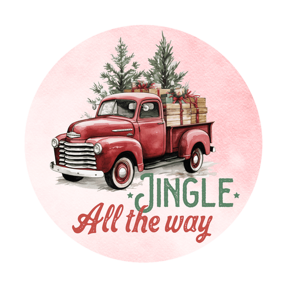 Christmas Metal Sign: JINGLE ALL THE WAY - Made In USA - BBCrafts.com