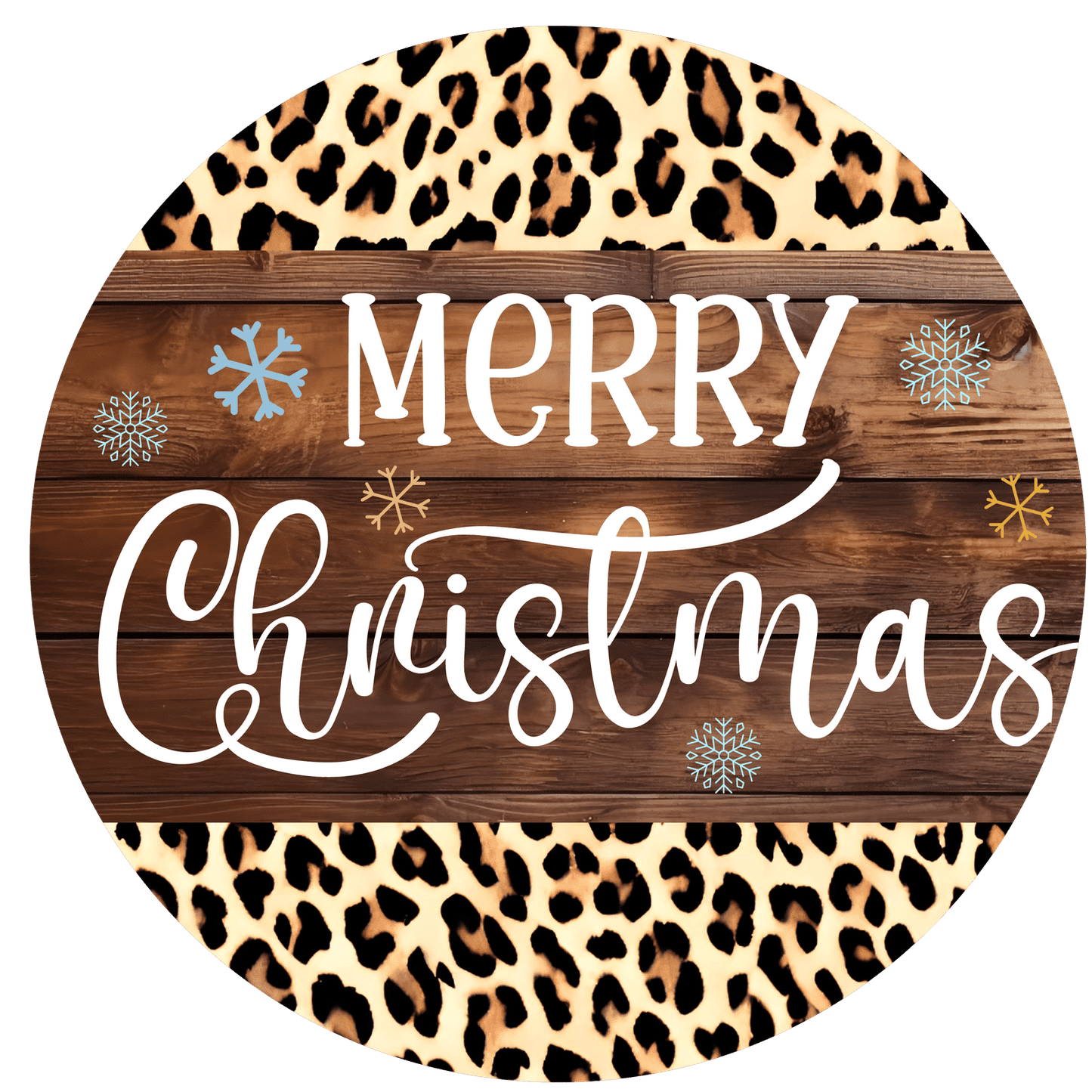 Christmas Leopard Merry Xmas Metal / Vinyl Sign - Made in USA