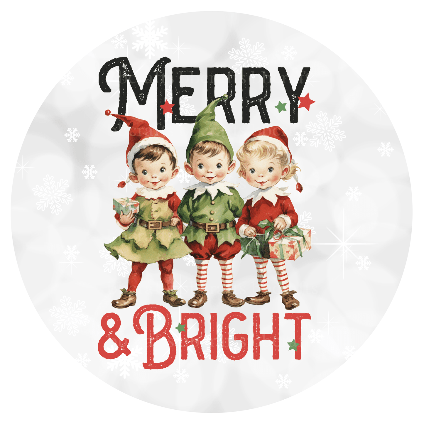 Merry & Bright It Takes Elf Three Metal / Vinyl Sign - Made in USA