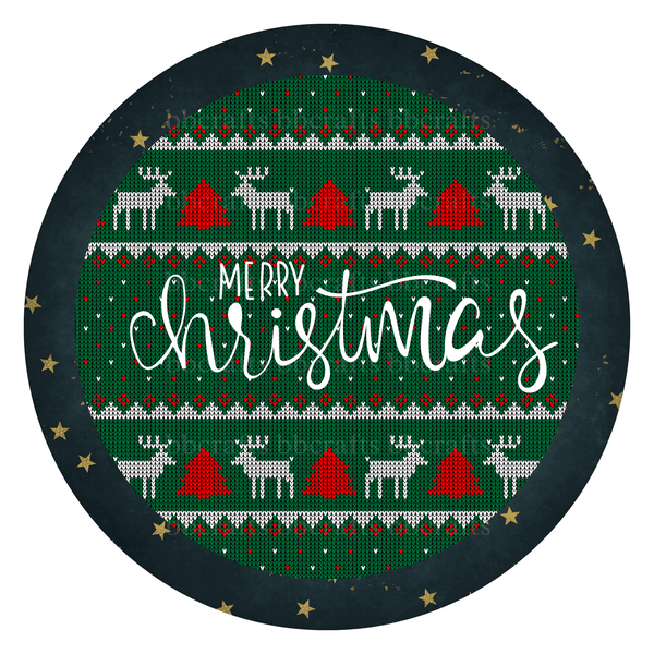 Christmas Metal Sign: MERRY CHRISTMAS - Wreath Accents - Made In USA BBCrafts.com