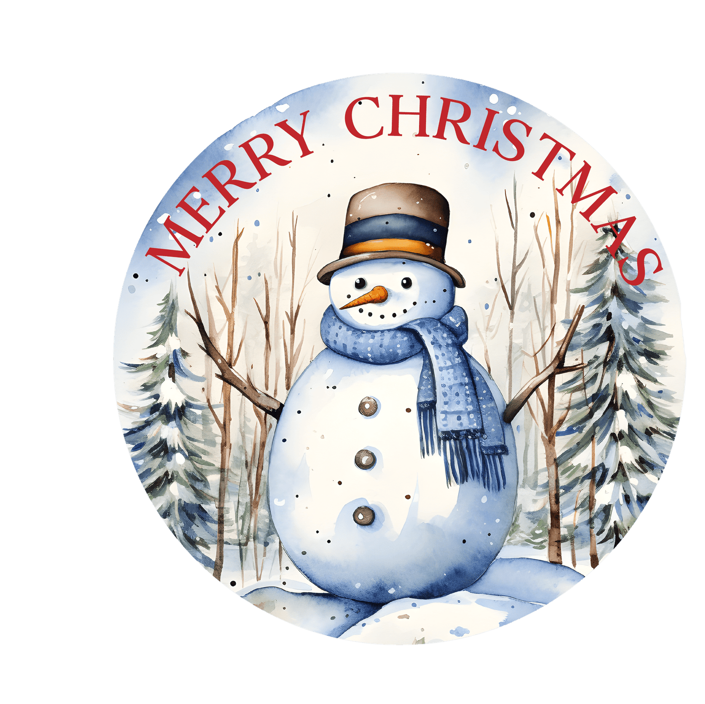 Christmas Merry Xmas Snowman Metal / Vinyl Sign - Made in USA