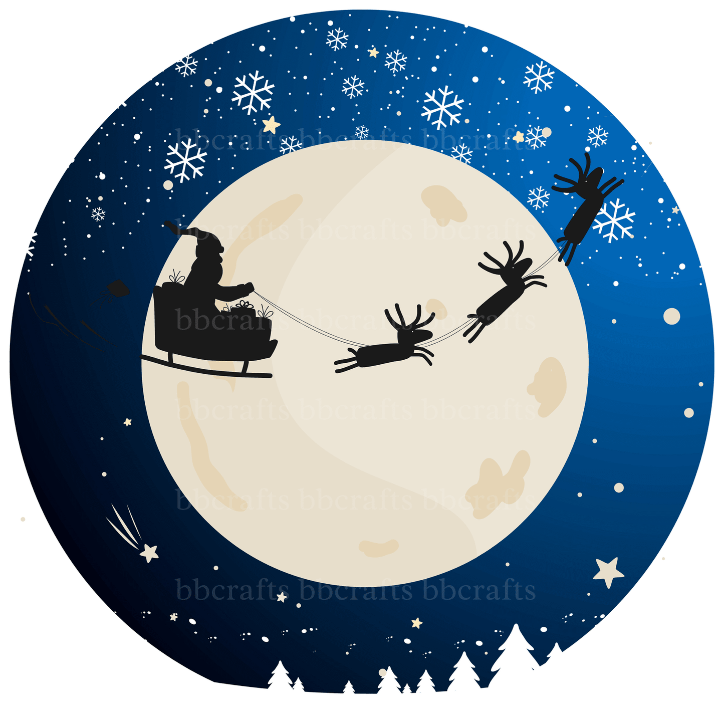 Christmas Nightly Santa Metal / Vinyl Sign - Made in USA