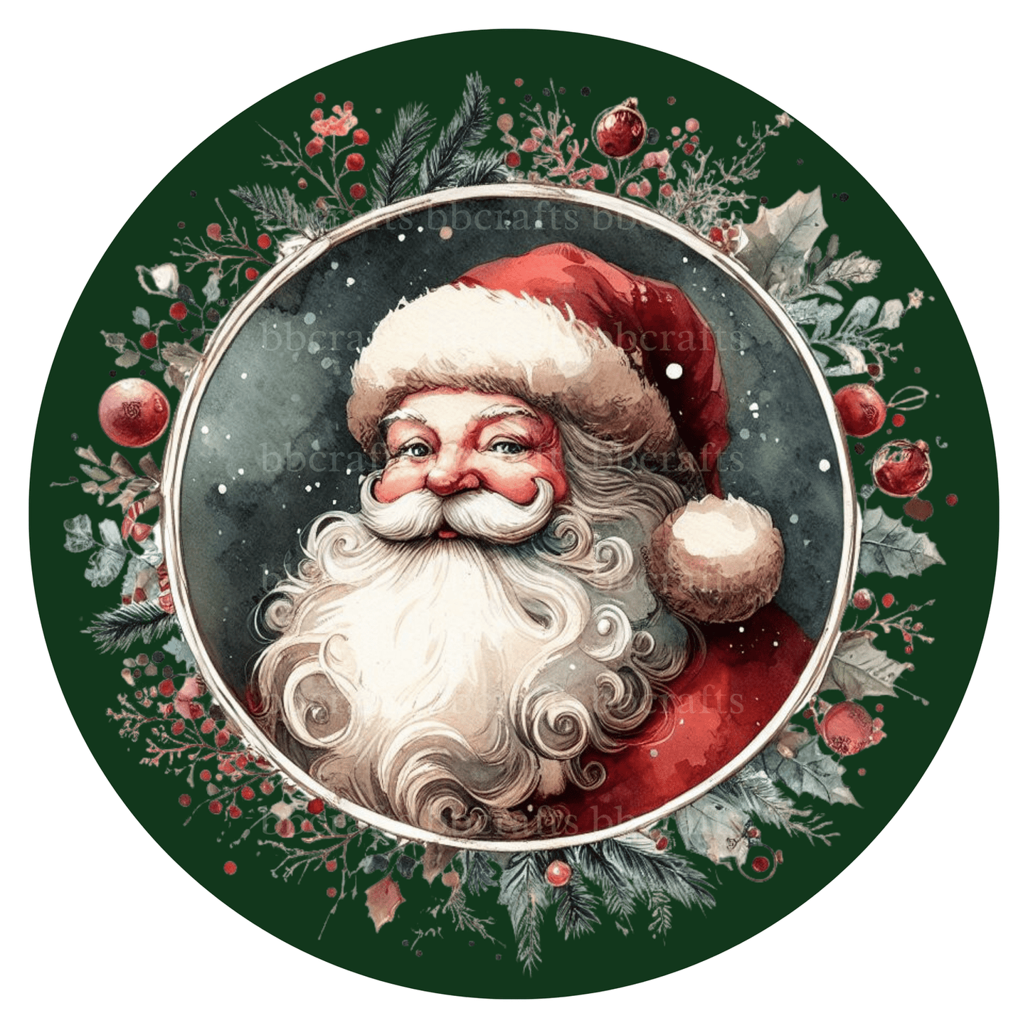 Christmas Santa Claus Metal / Vinyl Sign - Made in USA