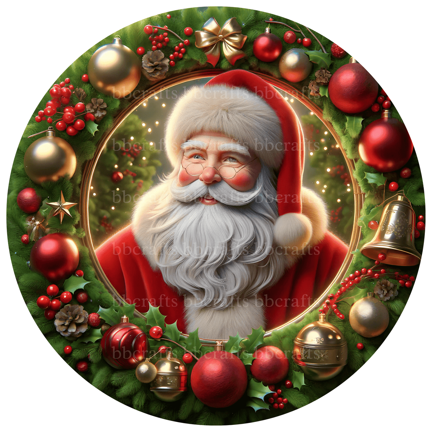 Christmas Santa Claus Metal / Vinyl Sign - Made in USA