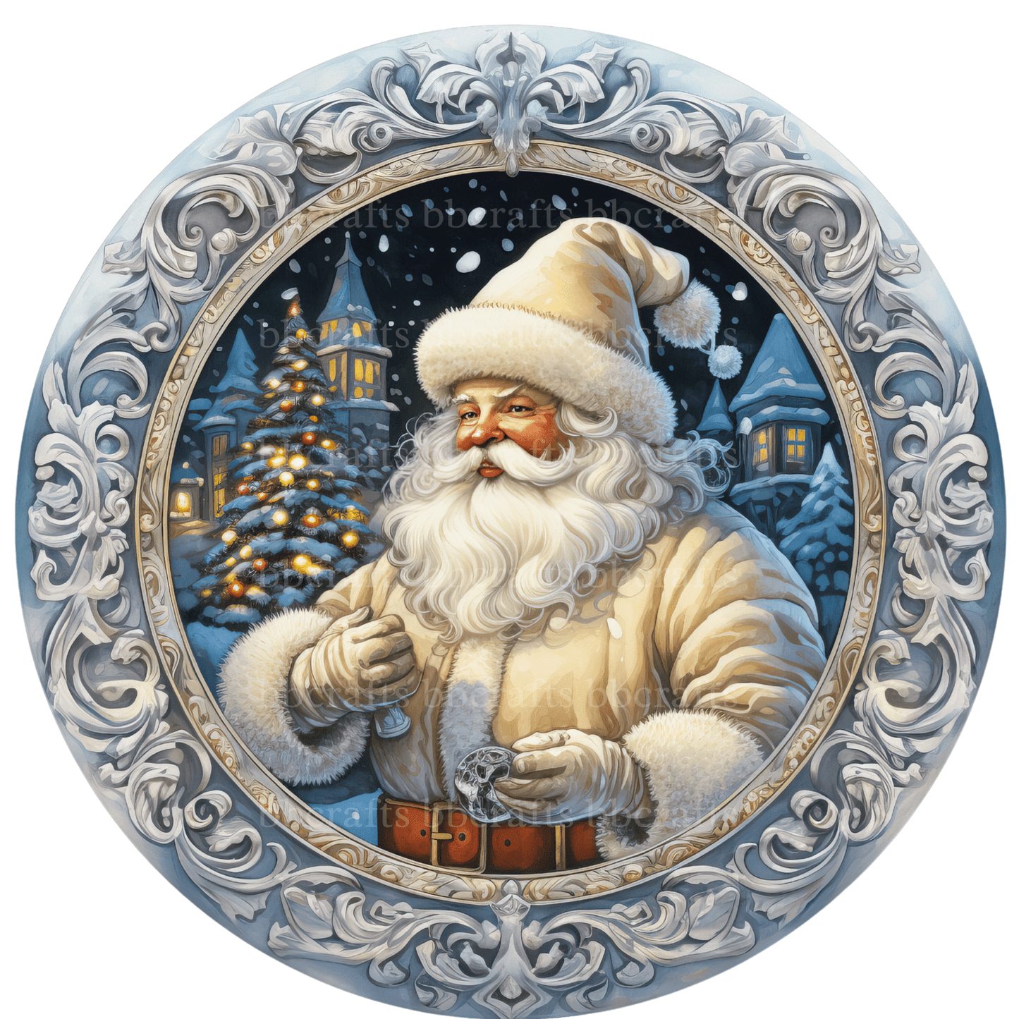 Christmas Santa Claus Metal / Vinyl Sign - Made in USA