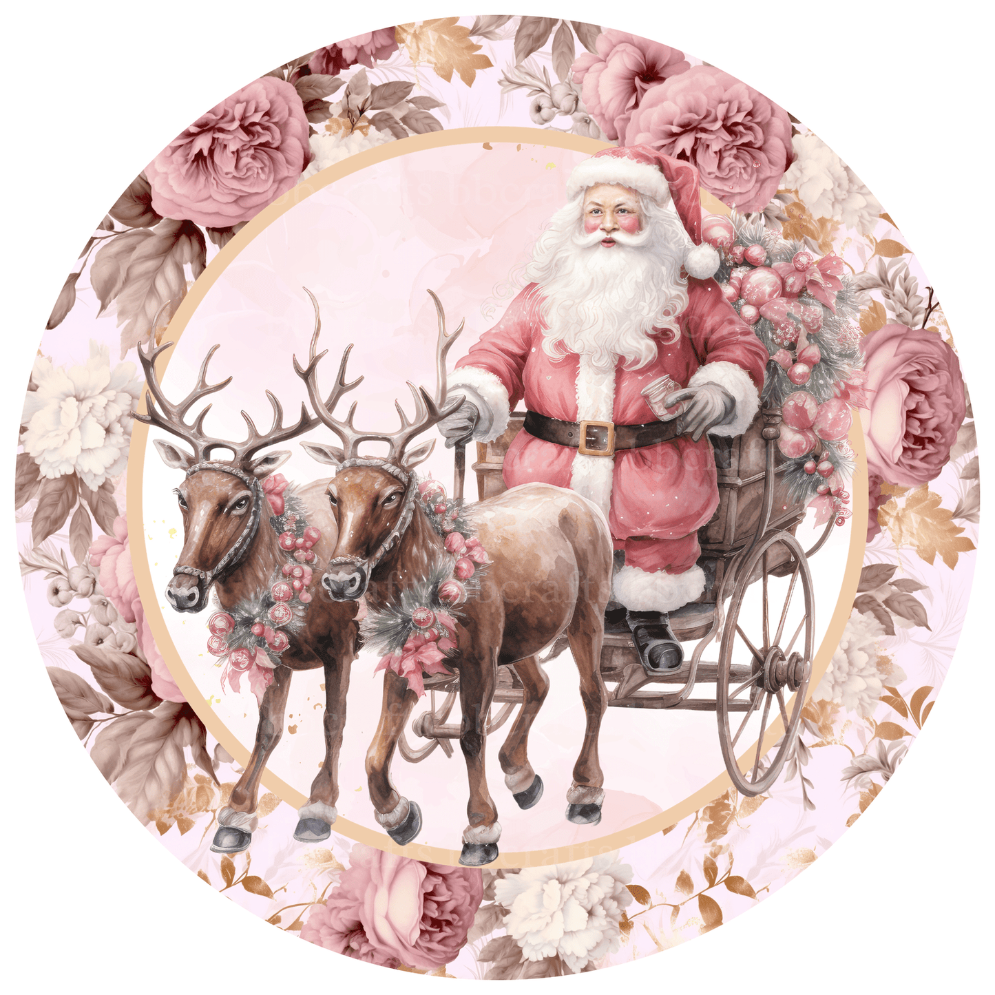 Santa Claus Reindeer Metal / Vinyl Sign - Made in USA