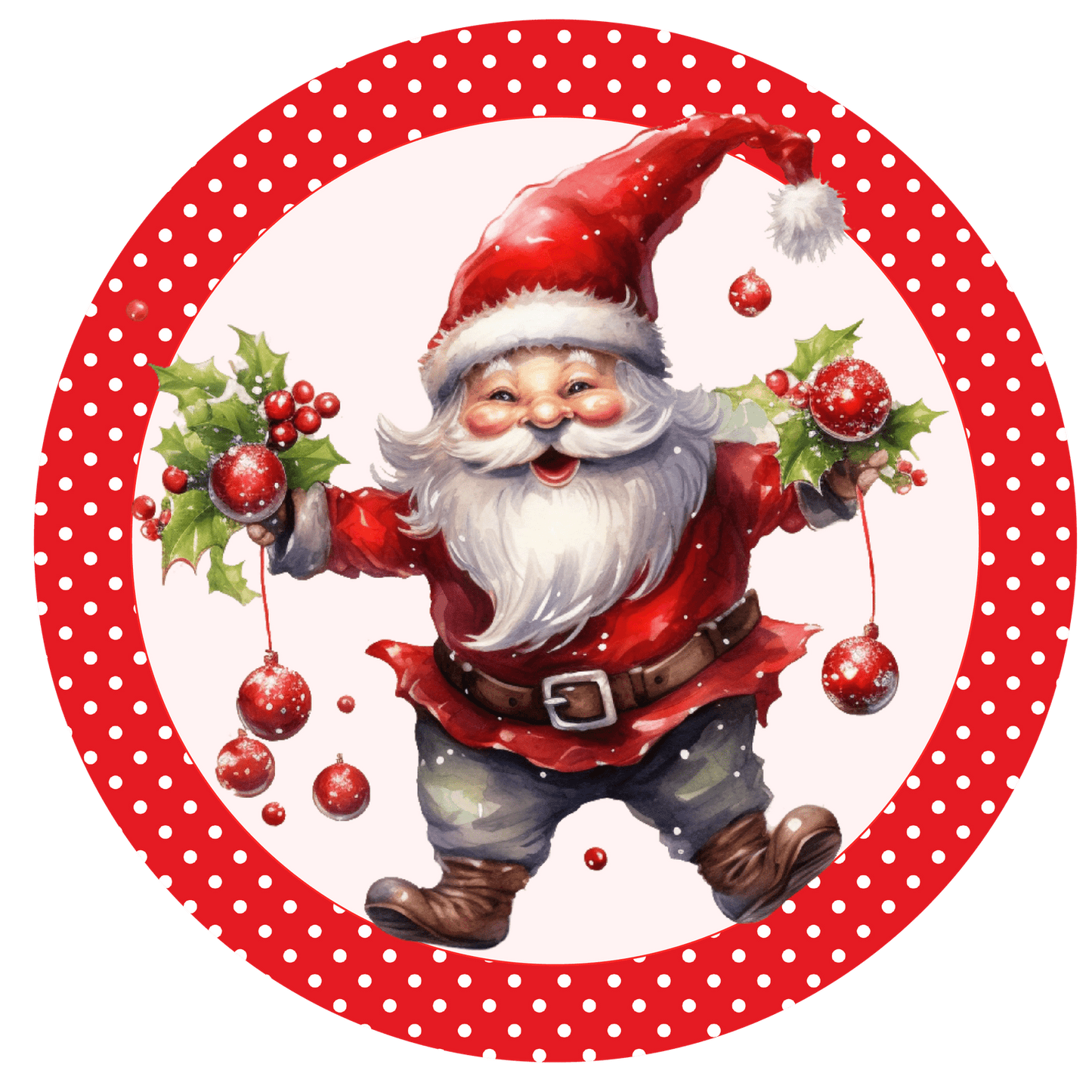 Christmas Santa Metal / Vinyl Sign - Made in USA