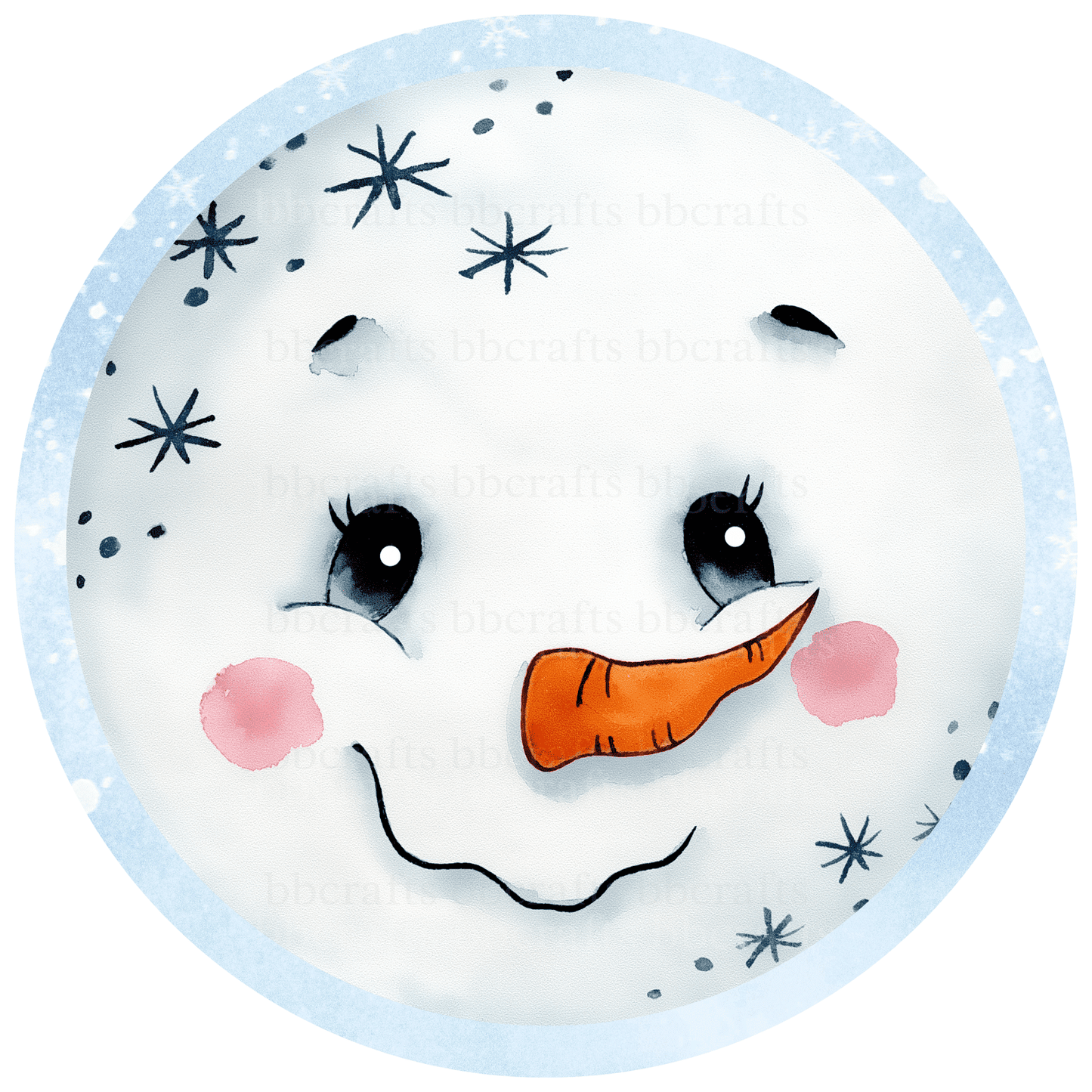 Christmas Snowman Face Metal / Vinyl Sign - Made in USA