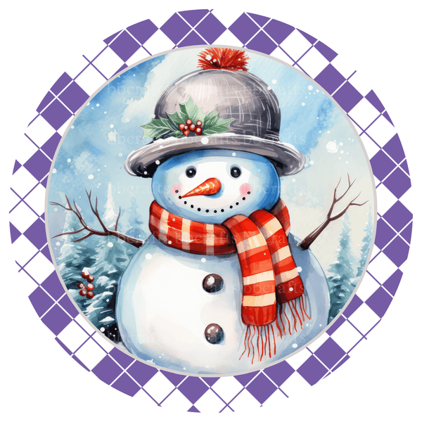 Christmas Metal Sign: SNOWMAN - Made In USA BBCrafts.com