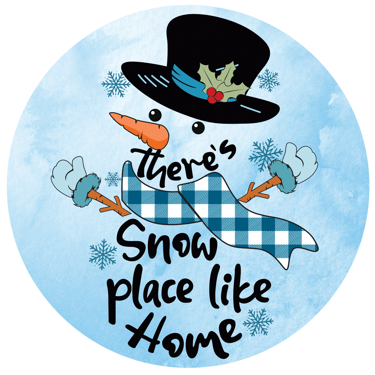 Christmas Winter Snowman Metal / Vinyl Sign - Made in USA