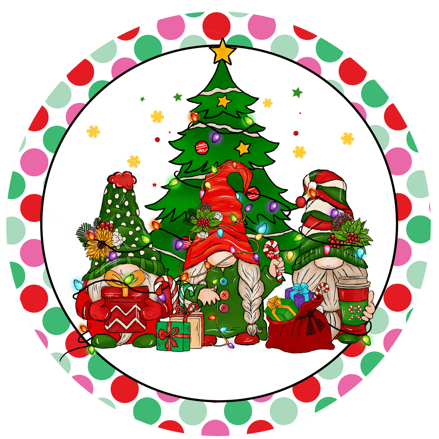 Christmas Xmas Tree & Elf Metal / Vinyl Sign - Made in USA