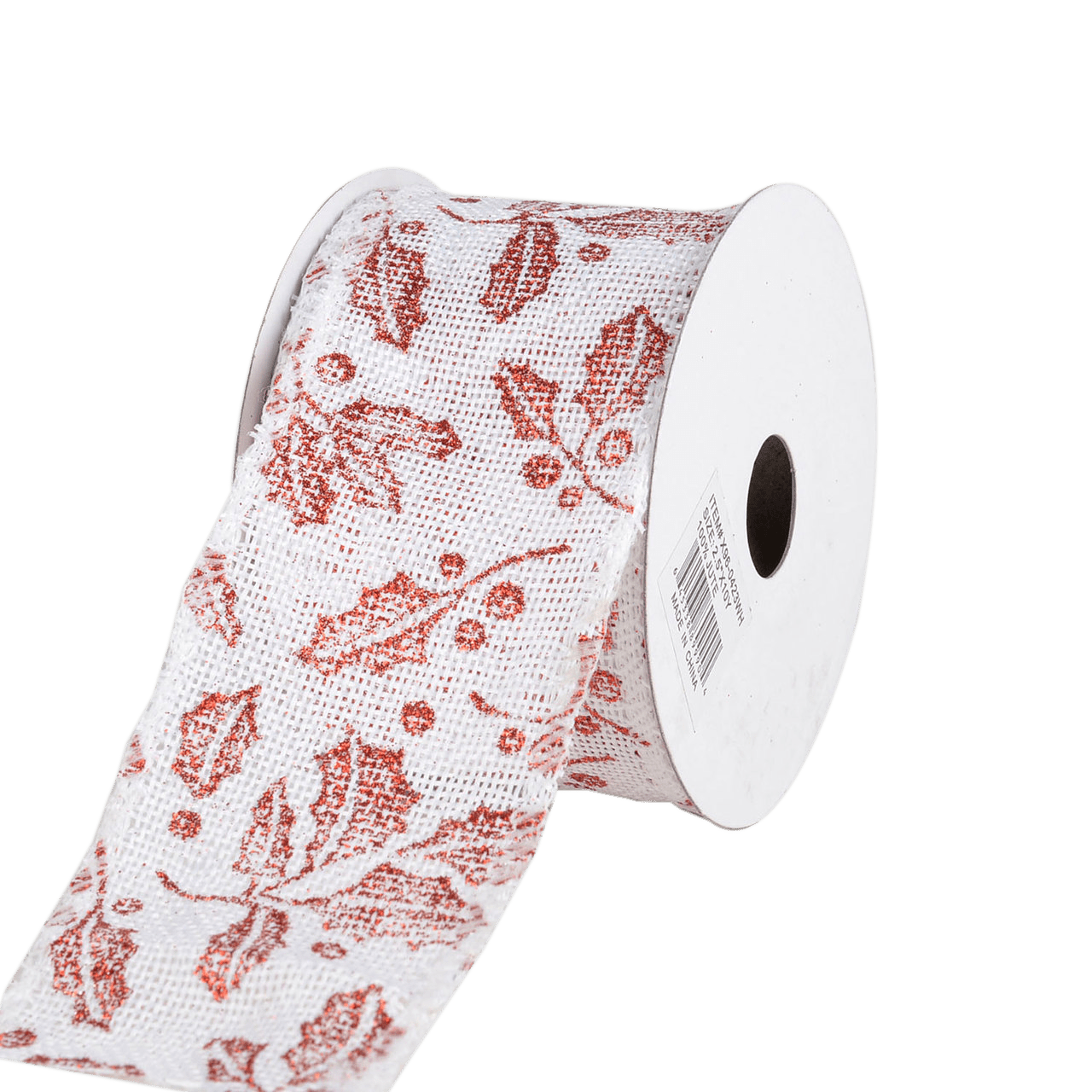 Christmas White Faux Burlap Ribbon - (2.5 Inch x 10 Yards) - 960423WH BBCrafts.com