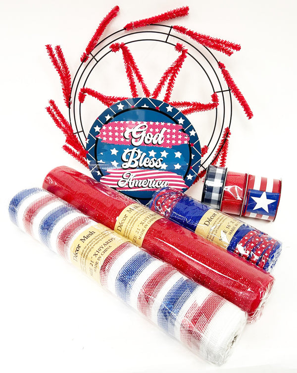 USA Patriotic Wreath - Made By Designer Genine