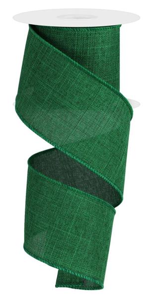 Emerald Green - Royal Burlap Wired Edge Ribbon - ( 2-1/2 Inch | 10 Yards ) BBCrafts.com