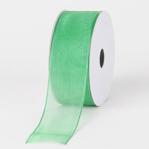 Emerald - Organza Ribbon Thin Wire Edge 25 Yards - ( W: 5/8 Inch | L: 25 Yards ) BBCrafts.com