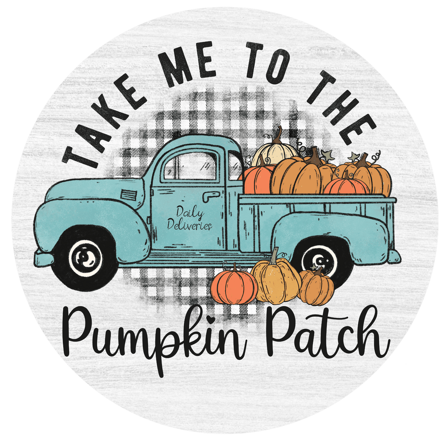 Fall Pumpkin Truck Metal / Vinyl Sign - Made in USA