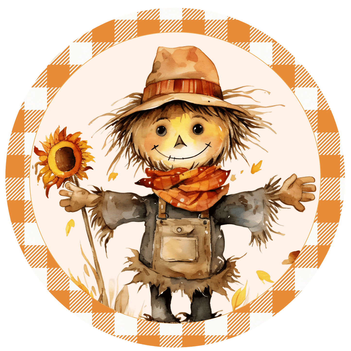 Fall Scarecrow Metal / Vinyl Sign - Made in USA