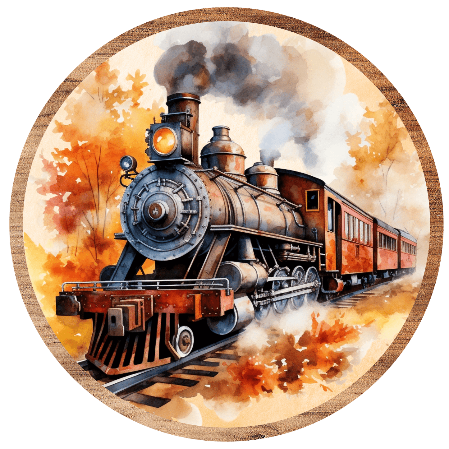 Fall Steam Engine Train Metal / Vinyl Sign - Made in USA