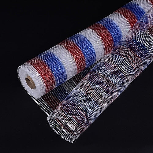 Flag - Poly Deco Mesh Wrap with Laser Mono Stripe - ( 21 Inch x 10 Yards ) BBCrafts.com